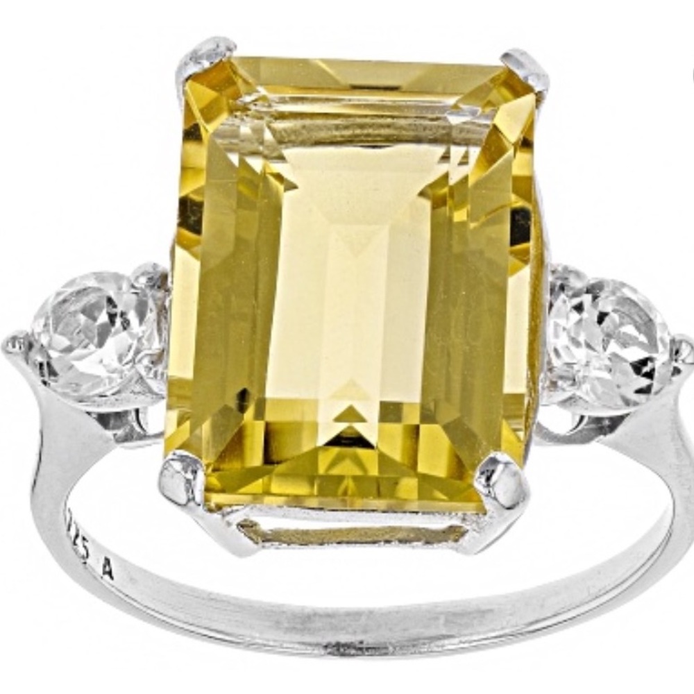 RESERVED / ON HOLD  Large Yellow Citrine Ring